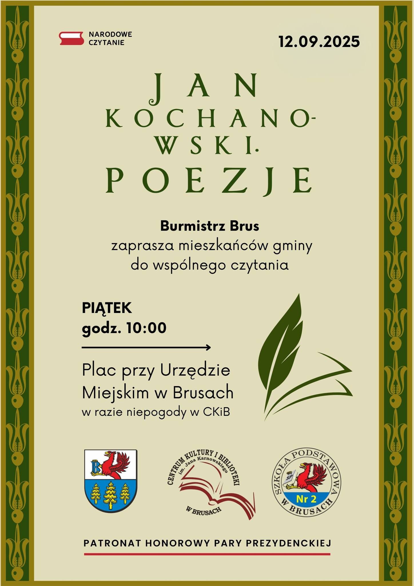 NARODOWE CZYTANIE POEZJI JANA KOCHANOWSKIEGO