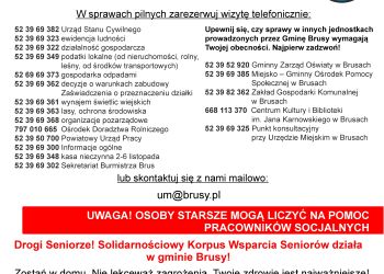 KOMUNIKAT: Ogranicz wizyty w urzędzie. Skorzystaj z kontaktu telefonicznego lub mailowego. Kasa urzędu w najbliższym tygodniu nieczynna.