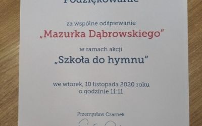 Akcja „Szkoła do hymnu” w SP w Lubni