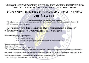 Kurs operatora kombajnów zbożowych