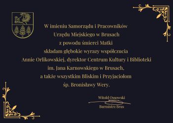 ZMARŁA ŚP. BRONISŁAWA WERA – KONDOLENCJE